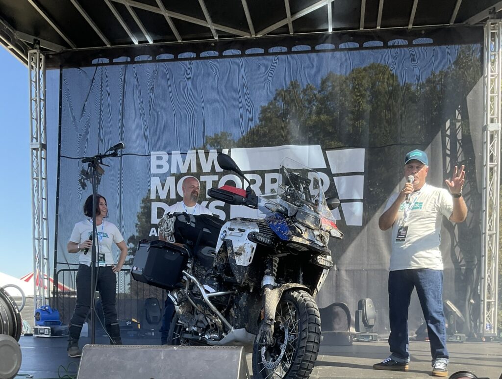 The R1300 GS Adventure being unveiled at Barber Vintage Fest